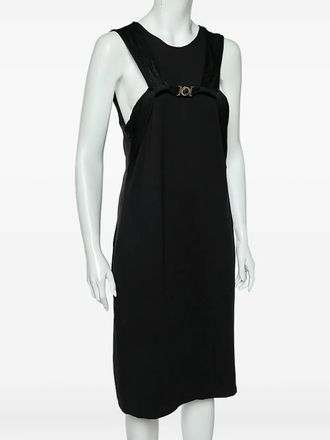 Versace sleeveless embellished detail midi dress - Black