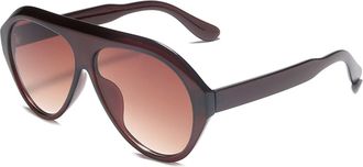 Generic Large-Frame Mens Commuter Sunglasses Womens Sports Driving Sun Glasses(Brown)