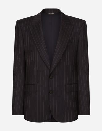 Dolce & Gabbana Single-breasted Pinstripe Wool Sicilia-fit Jacket - Man Suits And Blazers Multi-colored 50