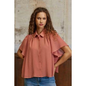 La petite &eacute;toile Wijde blouse, korte mouwen, TOBIA