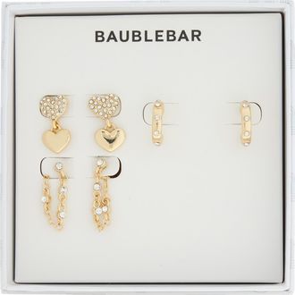 BaubleBar Set of 3 Earrings in Gold at Nordstrom Rack