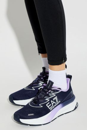 Emporio Armani Sports Shoes With A Printed Logo, Womens, Navy Blue