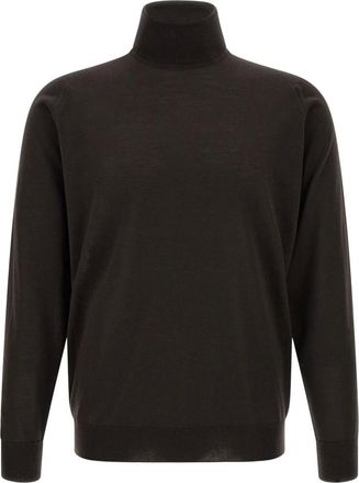 John Smedley Richards Turtleneck - Heren - Truien - Bruin - Maat: XL Wol