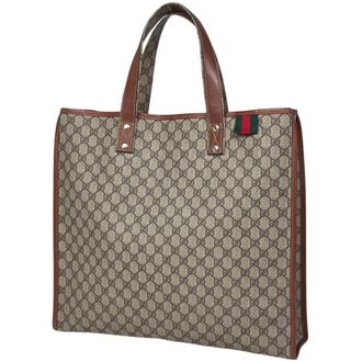 Gucci Beige Brown Gg Supreme Leather Handbag Tote Bag (Pre-Owned)