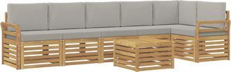 vidaXL Conjunto De Sof&aacute;s De Exterior 7 Uds. Blanco Y Gris Claro Vidaxl