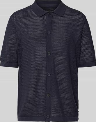 Jack & Jones Freizeithemd mit Knopfleiste Modell AARTO in Dunkelblau, Größe XXL