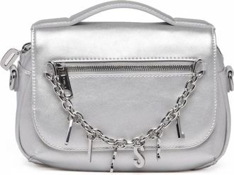Diesel Mini Messenger Shoulder Bag with Decorative Chain and Charms
