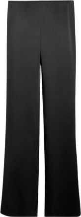 Gucci Cr&ecirc;pe Satin Broek - Dames - Wijde Broeken - Zwart - M - Satijn - Broeken