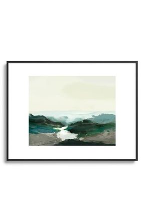 Deny Designs Highland View Framed Art Print in Black Tones at Nordstrom, Size 18X24