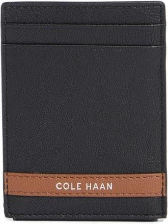 Cole Haan Veronique Leather Card Case in Black/Cognac at Nordstrom Rack