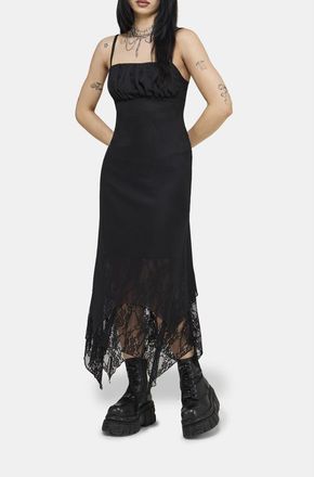 Disturbia Druella Lace Cami Midaxi Dress in Black at Nordstrom, Size 14