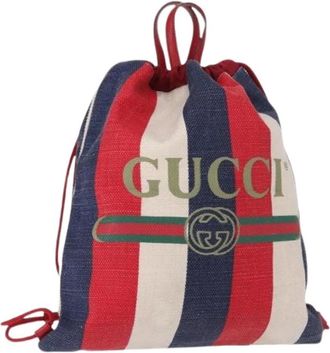 Gucci Pre-owned Canvas Rugzak - Dames - Vintage Rugzakken - Veelkleurig - ONE Size - Vintage