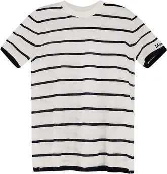 Max Mara Cashmere and Silk Yarn Sweater - Dames - T-shirts - Wit - M - Leer - Tops
