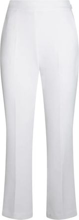 Elisabetta Franchi Pantaloni crop con placca logo - Bianco