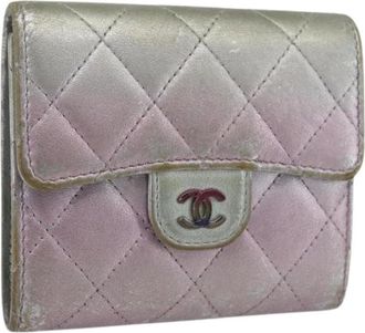 Chanel Pre-owned Wallets, female, Gray, Size: ONE SIZE Pre-owned Leather Wallet