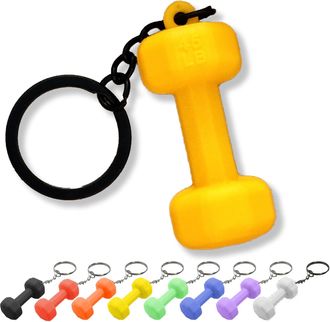 Generic Silicone Mini Dumbbell Keychain - Fitness Enthusiast Gift for Gym Bags, Backpacks & Wallets - Lightweight Weightlifting Keyring for Men & Women (Yello