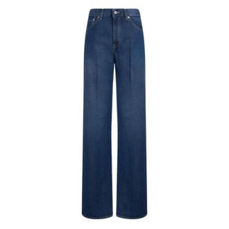 Dondup Wide Jeans, female, Blue, Size: W24 Amber Wide Jeans