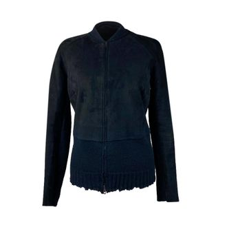 0711 Tbilisi B-Used black suede biker jacket Size M