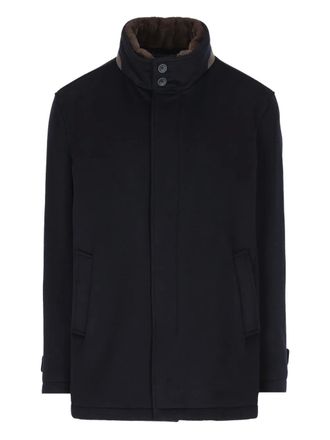 Herno cashmere high-neck jacket - men - Cashmere/Polyamide/Polyester - 64 - Blue