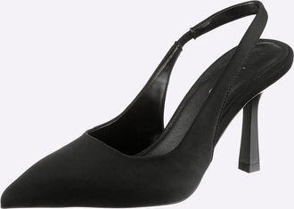 Heine Slingpumps HEINE, Damen, Gr. 36, schwarz, Textil, Schuhe Slingpumps