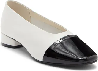Jeffrey Campbell Schedule Cap Toe Pump in White Black Patent at Nordstrom, Size 9.5