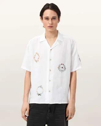 AllSaints Deck Linen Short Sleeve Shirt