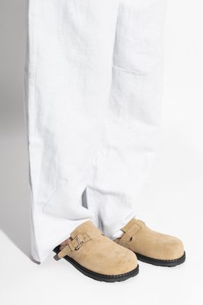 Moschino Suede Slides, Womens, Beige