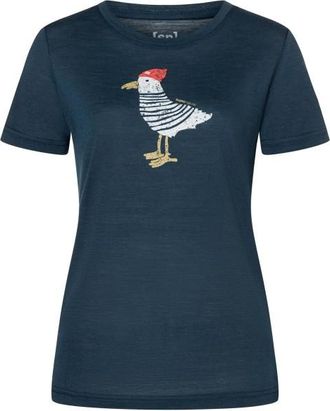 super.natural Johnny Tee Merinoshirt f&uuml;r Damen | blau/ various