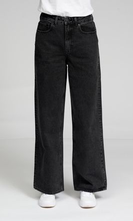 Perform Collection De Originele Performance Wide Jeans - Gewassen Zwarte Denim