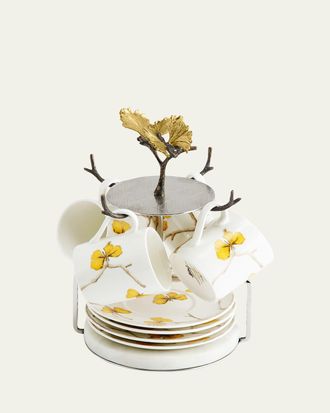 Michael Aram Butterfly Ginkgo Demitasse Set with Stand