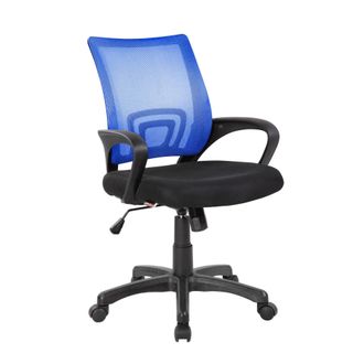 Serena Serena - Silla De Oficina Lismore, Silla Operativa De Malla Con Reposabrazos, Asiento De Oficina Ergon&oacute;mico, Cm 59x54h90/100, Negro Y Azul