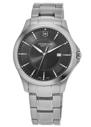 Victorinox by Swiss Army Alliance Quartz Black Dial Steel Mens Watch 241909