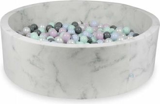 OEM Piscina Seca 130x40 M&aacute;rmol Con 700 Bolas: Menta Claro, Rosa Claro Perla, Azul Claro Perla, Perla, Gris