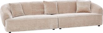 Vente-Unique Sof&aacute; de 4 plazas en tela texturizada beige ZULIAKA