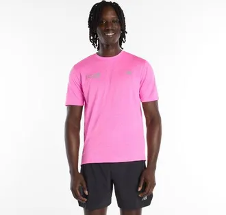 New Balance Hombre London Edition RC Essential T-Shirt en Rosa, Poli&eacute;ster, Talla XL