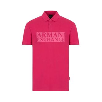 A|X Armani Exchange Klassiek Polo Shirt met Logo Print - Heren - Polos - Rood - XS - Katoen - Tops