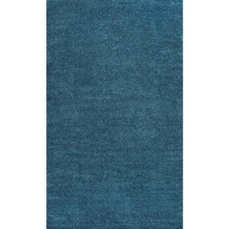 Jonathan Y Designs Haze Solid Low-Pile Area Rug in Turquoise at Nordstrom, Size 2Ft 0In X 8Ft 0In