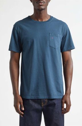 Noah Core Logo Pocket T-Shirt in Emerald Pigment Dye at Nordstrom, Size Xx-Large