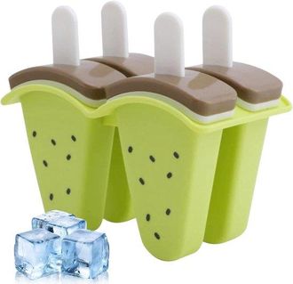 OEM Moldes Para Paletas Heladas - Moldes De Silicona Para Paletas Heladas - Refresco De Verano - Tapa Herm&eacute;tica - Cuatro Piezas - Varios Colores
