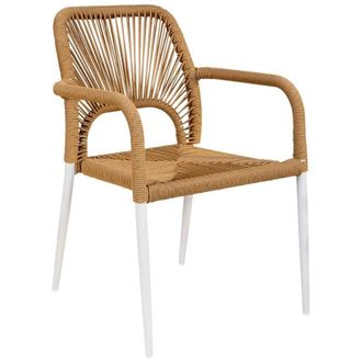 Wanderlust Deco Silla de ratan sint&eacute;tico biege 57x63x80.5