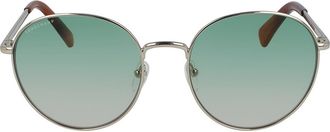 Longchamp 56mm Round Sunglasses in Gold/green at Nordstrom Rack