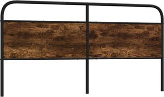 vidaXL Headboard Smoked Oak 180 cm Steel and Engineered Wood Vidaxl