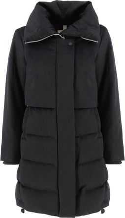 Duno Moderne wollen blend jas - Dames - Parka Jassen - Zwart - M - Wol - Jassen