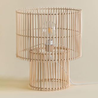 Sklum L&aacute;mpara De Mesa En Rat&aacute;n Y Metal Felicia Sklum