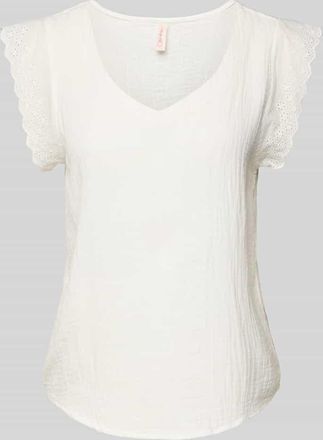 Only Comfort Fit Kurzarmbluse aus reiner Baumwolle Modell THYRA in Offwhite, Größe XS