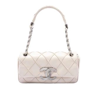 Chanel Pre-owned Quilted Shoulder Bag - Dames - Pre-owned - Wit - Maat: ONE Size Leer