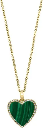 Effy 14K Yellow Gold Diamond,Malachite Pendant in Hematite And Fw Blush Pearl at Nordstrom