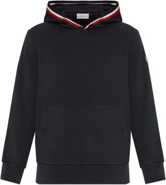 Moncler Felpa con cappuccio e finiture a righe - - Sweatshirts & Hoodies - Uomo - Blu - M