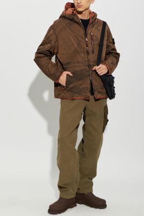 Stone Island Hooded Insulated Jacket, Mens, Brown