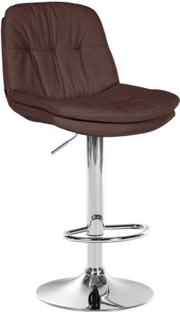 Clp Taburete De Tela Laurel Marr&oacute;n Metal Cromado